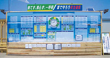 間伐材使用安全掲示板